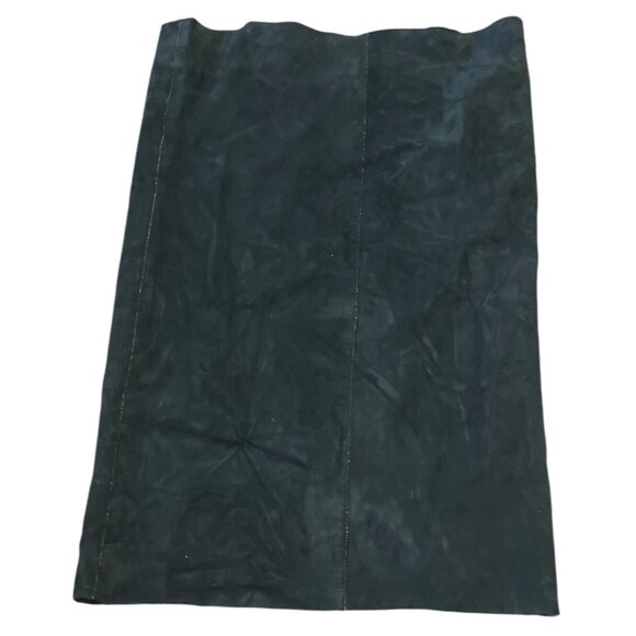 CoCo Pari Navy Suede Pencil Skirt With Back Slit Womens Size L - Picture 1 of 6